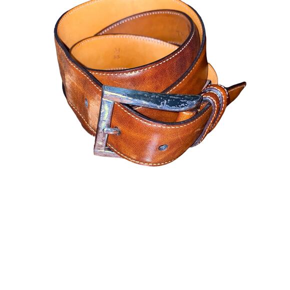 Trafalgar Brown Easton Hand Polished Cortinal Leather Belt Size 34/85 - Picture 1 of 12